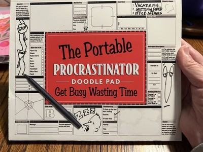 The Portable Procrastinator Doodle Pad Get Busy Wasting Time Brand New