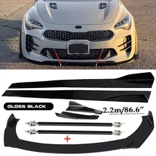 Front Bumper Lip Spoiler Splitter 86.6" Side Skirt Body Kit For Kia Stinger O