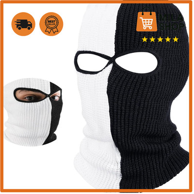 Sturmhaube 2 Loecher Winter Skimaske Gesichtsabdeckung Outdoor Motorrad Ski