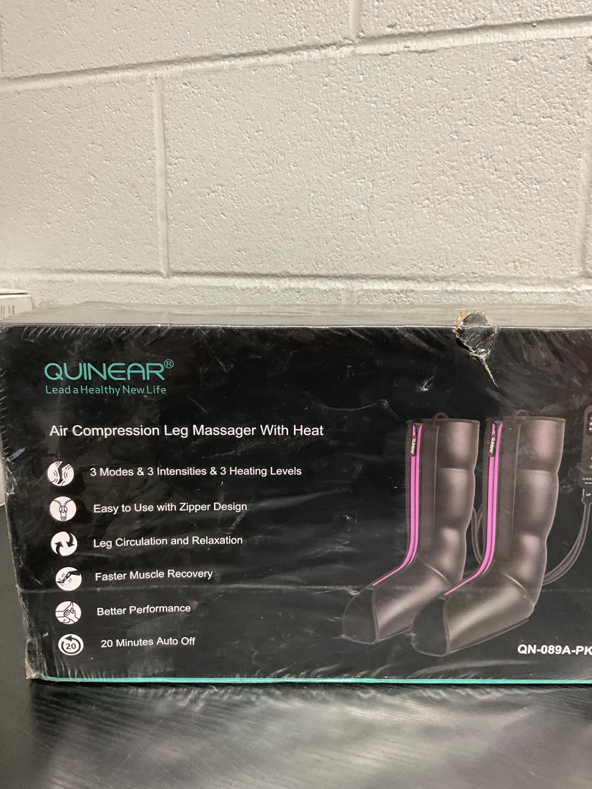 Quinear Air Compression Leg Massager Heat Zipper Design Circulation QN-089A-PK