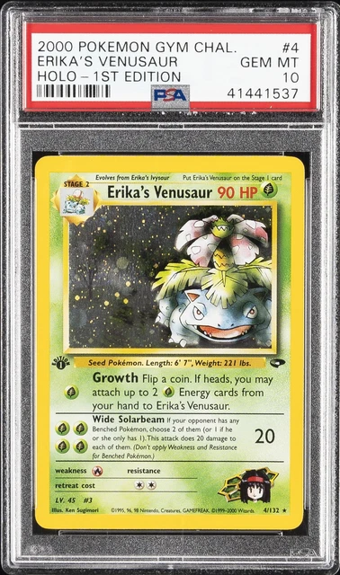 2000 POKEMON GYM CHALLENGE HOLO-1ST EDITION #4 ERIKA'S VENUSAUR PSA 10