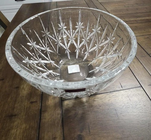 Stunning Marquis By Waterford Sparkle Lead Crystal Serving Bowl 9” Flawless New