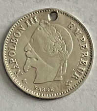 1867 France Napolen III 20 Centimes Silver Coin