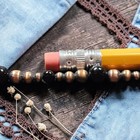 20" NAVAJO Pearl Desert Black Onyx Southwest Native Beads Western Boho Necklace — photo 5