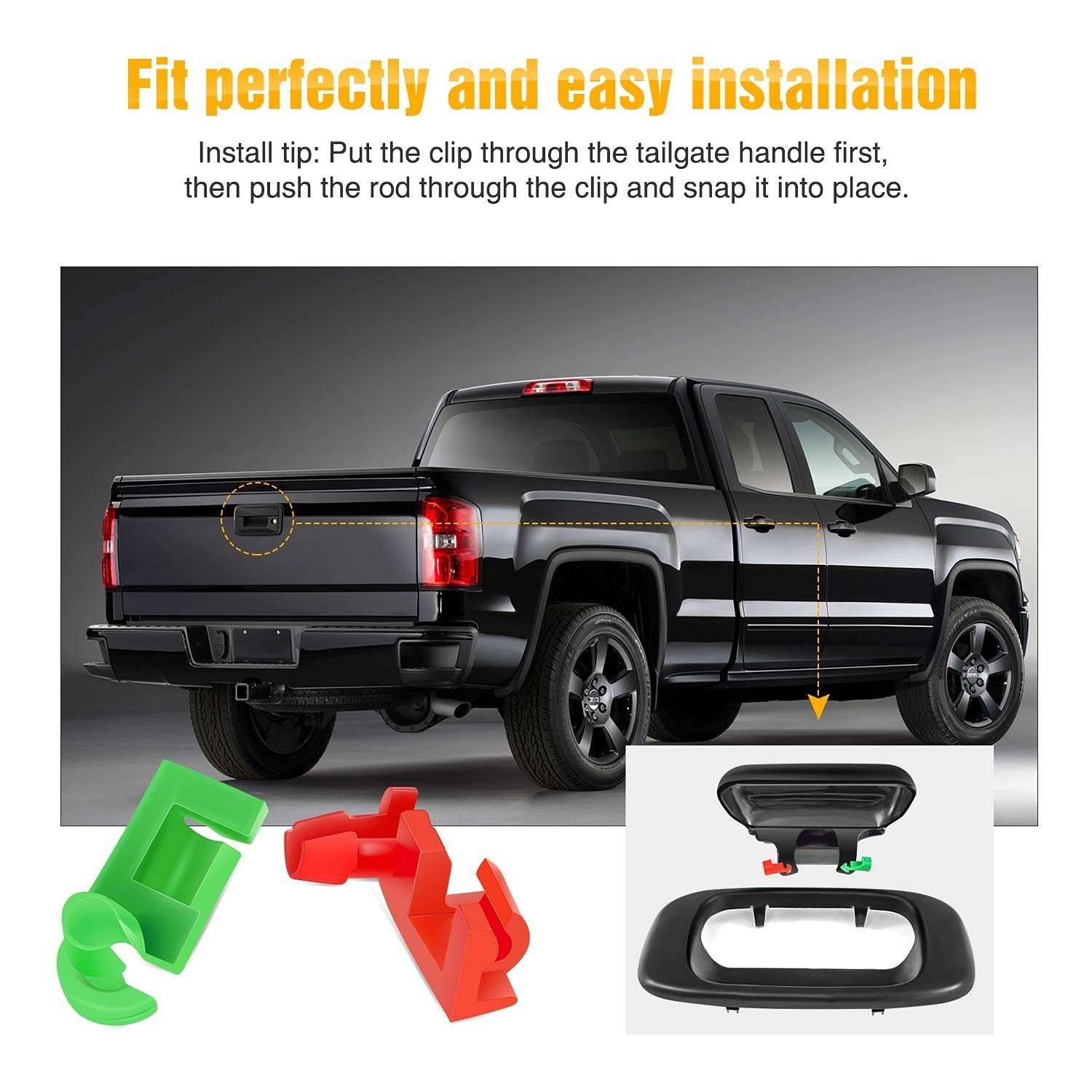 GOOACC 425 Pcs Car Body Retainer Clips Set Tailgate Handle Rod Clip Fastener