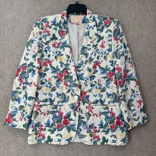 VTG Pendelton Country Sophisticates Rayon Floral Cottage Blazer Jacket Size 12
