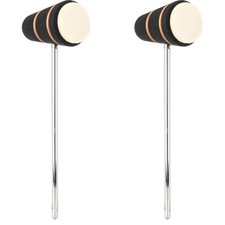 Low Boy Felt Daddy Bass Drum Beater 2 Pack - Black with Copper Stripes