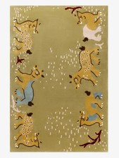 Kids Animal Wool Rug Handmade Nursery Playroom Carpet Safari Animals Decorative