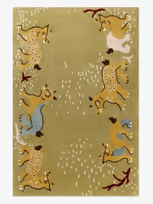 Kids Animal Wool Rug Handmade Nursery Playroom Carpet Safari Animals Decorative
