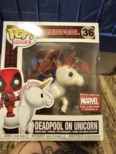 Funko Marvel Deadpool Riding Unicorn Signed
