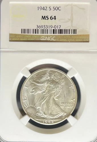 1942-S Walking Liberty Half Dollar MS64 NGC (#PA3693319017)