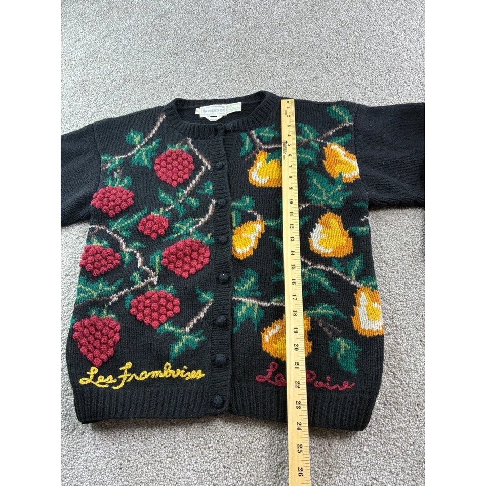 Cárdigan bordado de lana Shetland tejido a mano pequeño The Eagles Eye para mujer de colección Foto 4 de 4