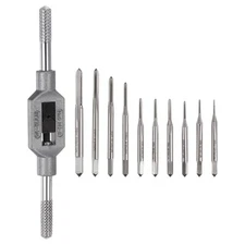 10 x M1-M3.5 Micro Mini Metric Tap Set M1-M8/1/16"-1/4" Adjustable Tap Wrench