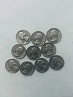 1950 -1959 Washington Quarters 10 Coin Lot  90% Silver. 3 With Mint Mark.