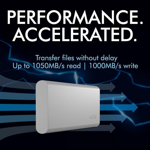LaCie Portable SSD, 1TB, External SSD, USB-C, Iphone 15 Pro compatible, 2nd gene - Photo 6/7