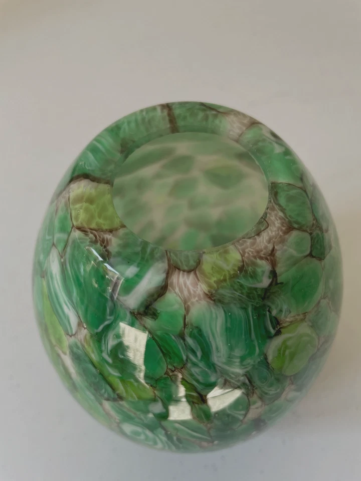 3 Art Glass Lamp Shades for Pendant Light Green Watercolor Style Beauties! - Image 2 of 4