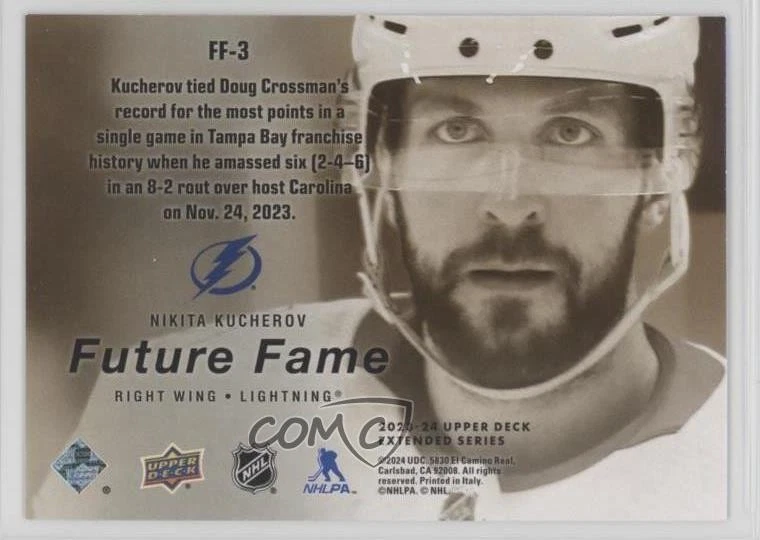 2023-24 Upper Deck Extended Series HoloGrFx Future Fame Nikita Kucherov #3 - Image 2 of 2
