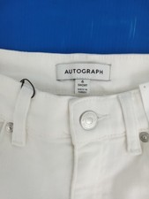 Autograph Women's Jeans Soft White Lyocell Blend High Waisted Flared New