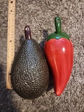 Beautiful Pair Of Vintage Ceramic Serving Bowls With Lids And Spoons. Avacado...