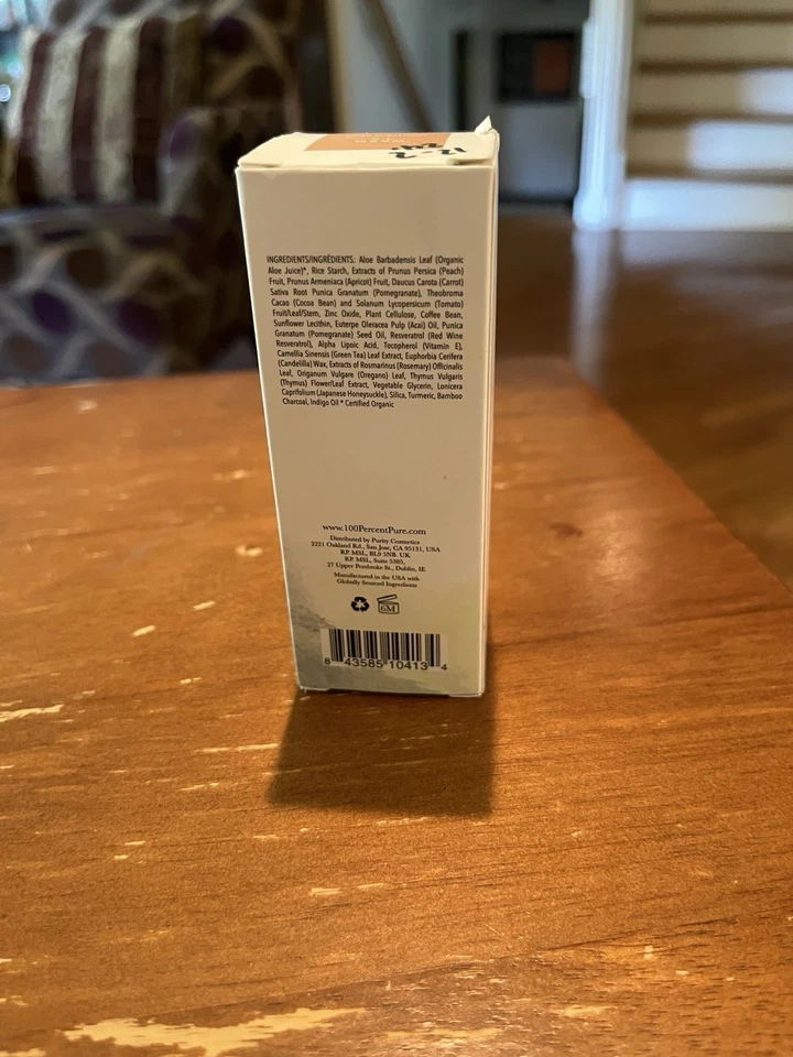 100% Pure Fruit Pigmented Water Foundation Warm 1.0 Fair Peach 1oz NEW Sealed - Image 3 of 4