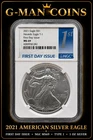 2021 Type 1 Silver Eagle NGC MS69 First Day Issue 1 oz .999 ASE