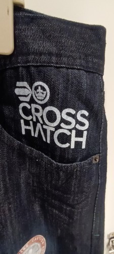 MEN'S CROSSHATCH DENIM JEANS DARK DENIM JEANS W 34" I/L 34" - Picture 4 of 10