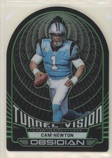 2019 Panini Obsidian Tunnel Vision Electric Etch Green 12/25 Cam Newton nd3