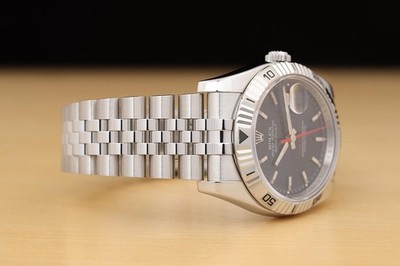 ROLEX DATEJUST 116264 36MM BLUE DIAL TURN-O-GRAPH 18K GOLD STEEL