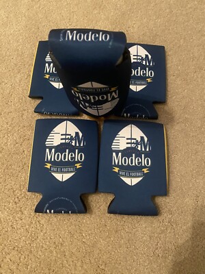 MODELO Cerveza Vive El Football LOT of 5 BEER CAN BOTTLE KOOZIE COOZIE INSULATOR