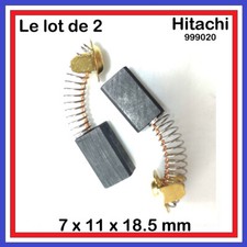 Lot de 2 Balais Charbons 7 x 11 x 18.5 mm HITACHI HIKOKI 999020