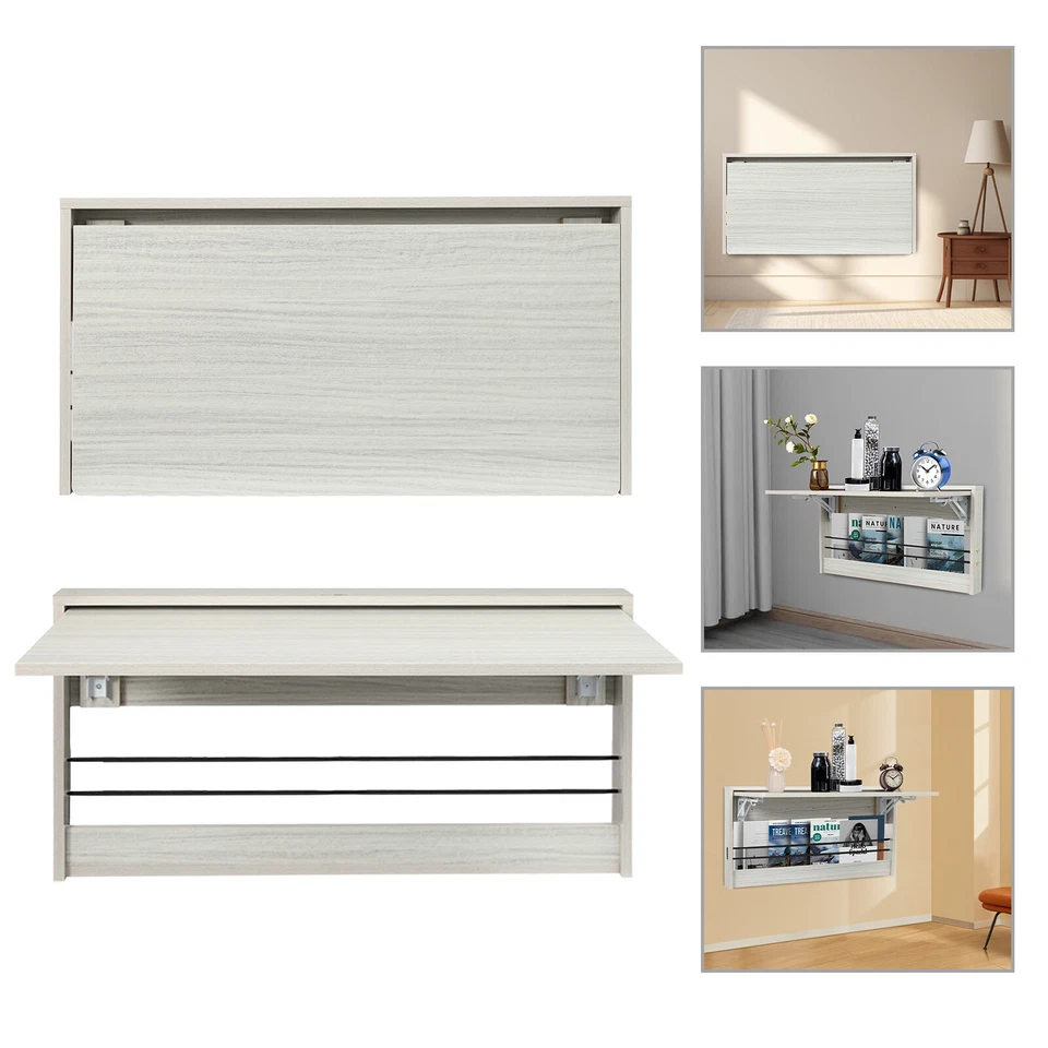 Mesa Plegable Montada en la Pared Gris Claro Mesa Plegable Montada en la Pared Hogar Foto 3 de 4