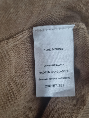 CAPTURE CREW NECK BEIGE 100%MERINO WOOL BUTTON DOWN SIZE XL CARDIGAN QUALITY - Picture 8 of 12