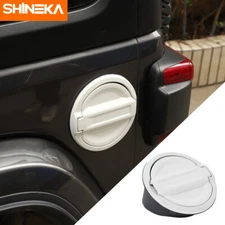 Gas Tank Cap Aluminum Fuel Filler Door Cover for Jeep Wrangler JL 2018+ White