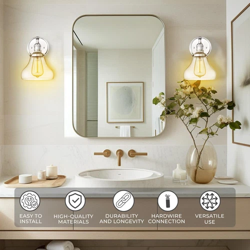 Vintage - 1 Light Sconce w/ Clear Glass - Polished Nickel Finish - SATCO-60-5413 - Picture 6 of 7