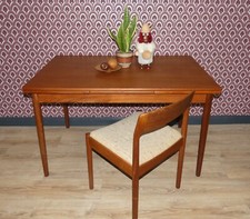 großer 60er Jahre Teak Tisch Esstisch 80x123cm ausziehbar 2,06m mid century 60s