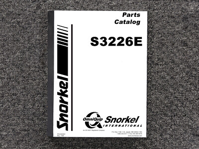Snorkel S3226E Scissor Lift Parts Catalog Manual