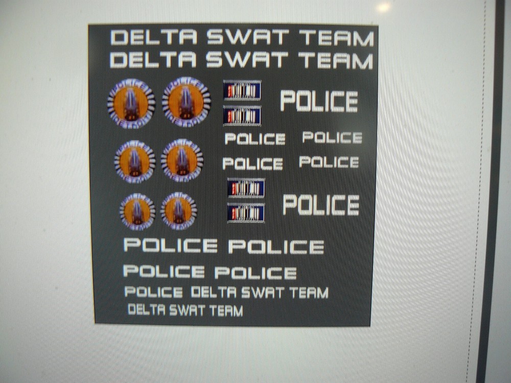 Detroit Michigan Police (Robo Cop) Variety Sheet Decals 1:18