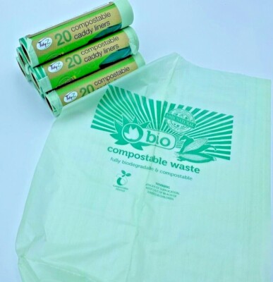 Tidyz 5L Bags Caddy Liners Biodegradable Food Waste Compostable 3L 4L Litre  (n) UK