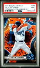 17/25 PSA 9 MINT 2024 Bowman’s Best Jac Caglianone Orange Refractor Rookie TP-6