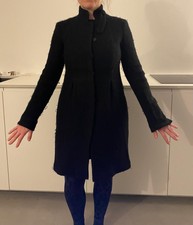 Vanessa Bruno Woollen Overcoat, Black, Fitted. Size French 36