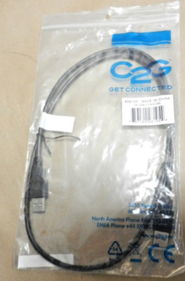 USB 2.0 A Male To Male M/M Data Sync Transfer Charge Cable Cord 1m/3Ft C2G 28105