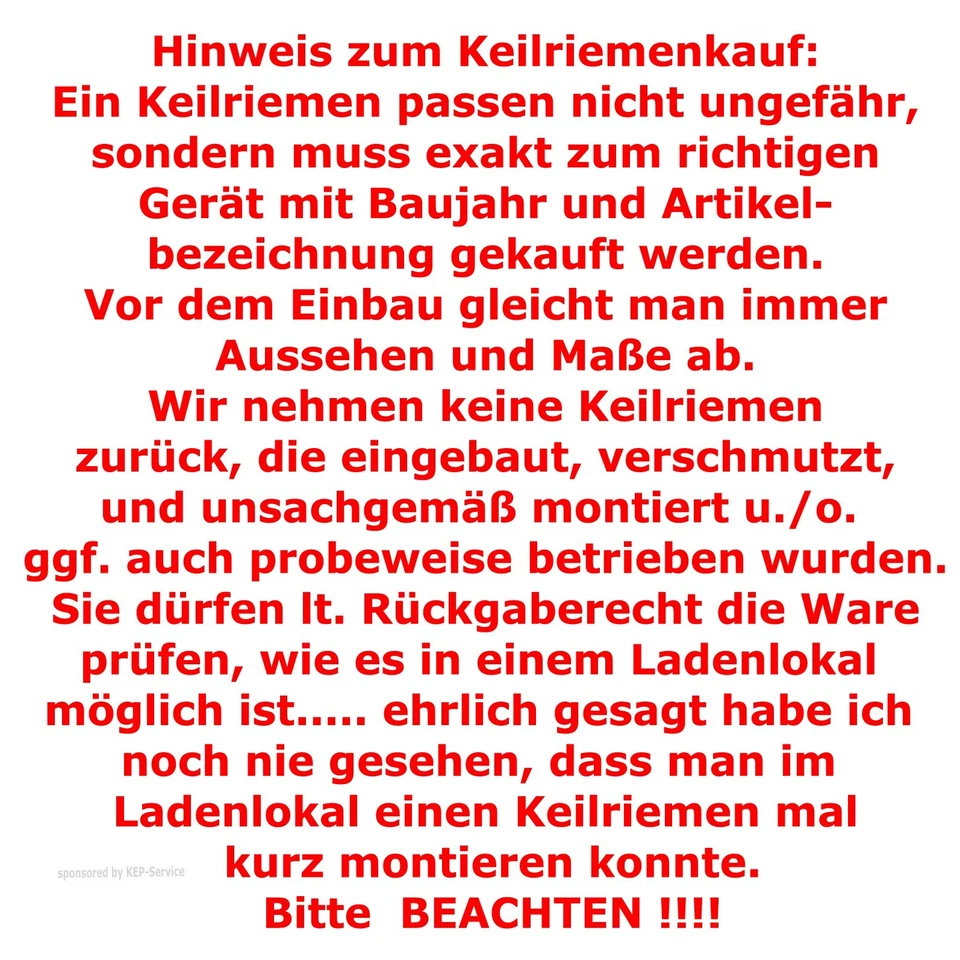 Keilriemen Mähwerk Cub Cadet CC 713 714 715 513 LT1 LT2 NR92 Bj. 2012 bis 2022 - Bild 4 von 4