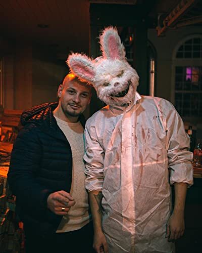  Halloween Scary Mask Bear Rabbit Bunny Mask, Bloody Plush Head Mask Motiv 