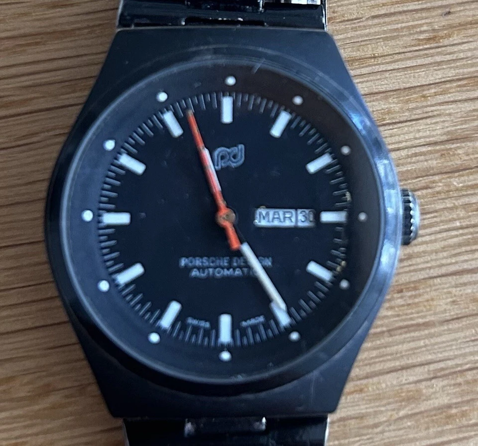 Porsche Design PD 70s 80s Retro Vintage Black Damen Uhr Swiss Automatic Watch - Bild 2 von 4