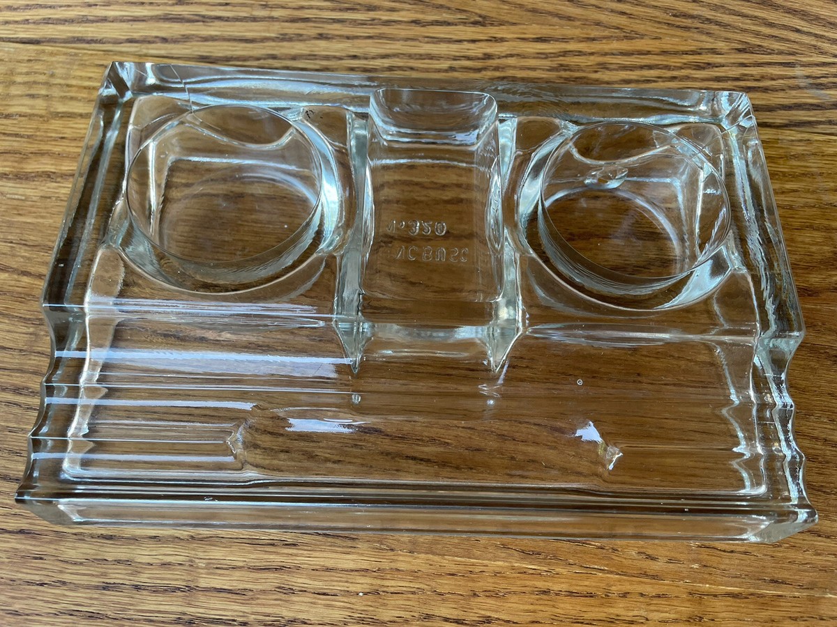 Antique Glass Sengbusch Ink Stand Desk Set Organizer #320 | eBay