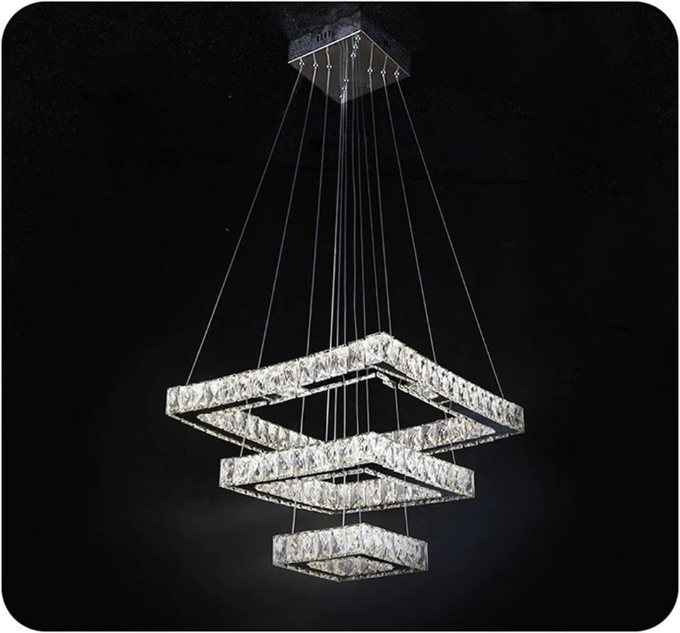 Lampadario a Sospensione LED 100W Cristallo Geometrico Stile Modern IP20 Interno - Immagine 4 di 4