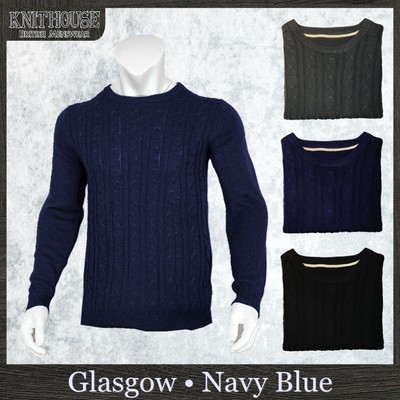 knitted navy jumper