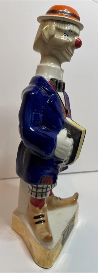 VINTAGE ERZA BROOKS CLOWN W/ACCORDION  DECANTER HARETAGE CHINA  1971 EMPTY  - Image 2 of 4