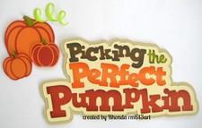 Picking Pumpkin Fall boy girl title paper piecing premade scrapbook page Rhonda