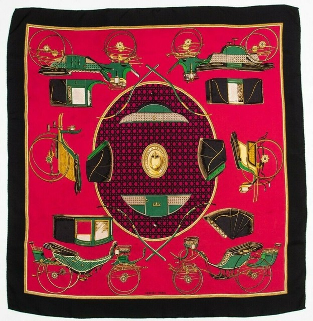 Authentique Foulard Hermès " Les  Voitures à Transformation " / Hermès Scarf